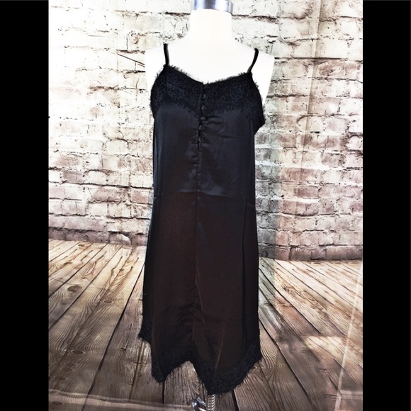 Fourteenth Place slip black dress lace sz … - Picture 1 of 8